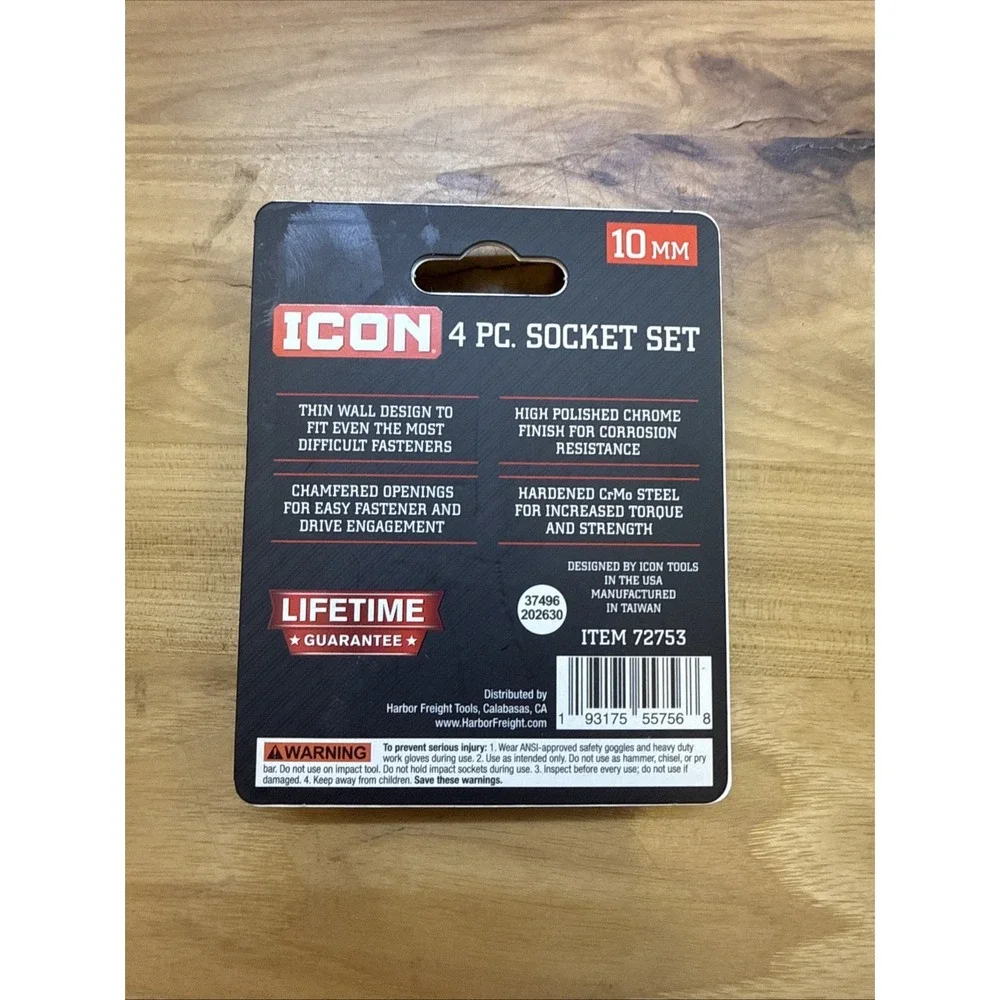 Icon 4pc 10mm Socket Set 1/4